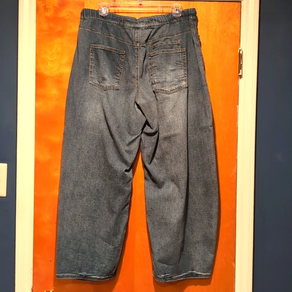 Barrel Leg Drawstring Jeans - Picture 2 of 5